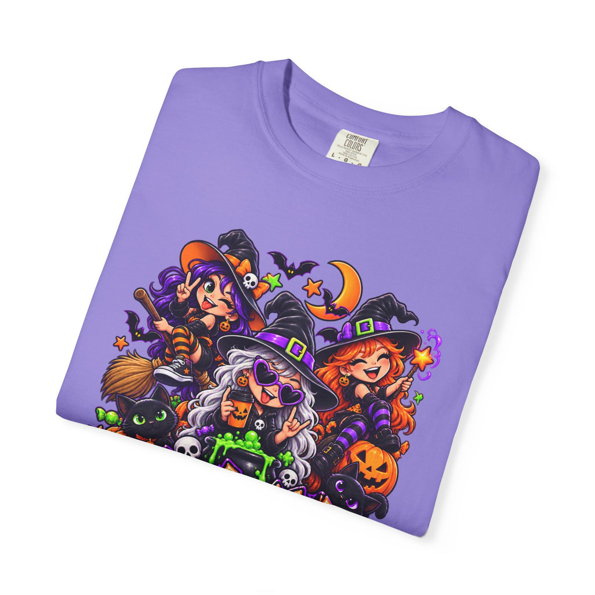 Witchy & Wild – Halloween Witch Crew Graphic T-Shirt