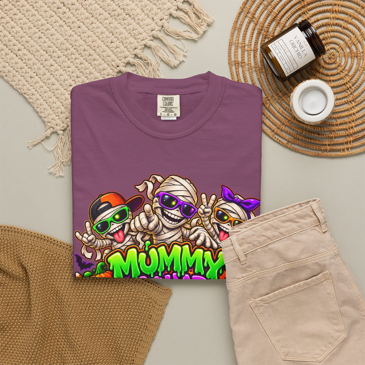 Mummy Squad For Life Halloween T-Shirt – Funny Colorful Mummy Graphic Tee