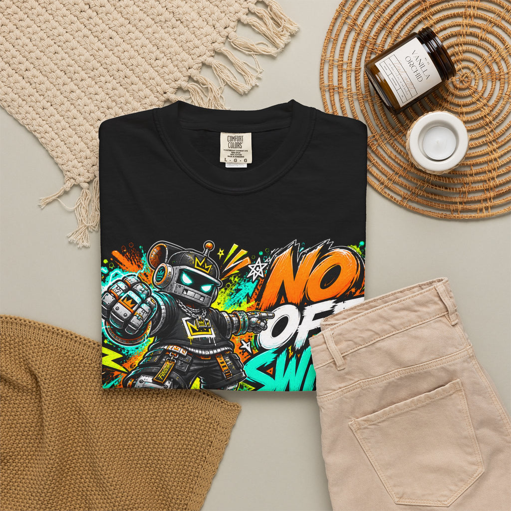 No Off Switch Robot Graphic T-Shirt — Bold Retro Streetwear Design