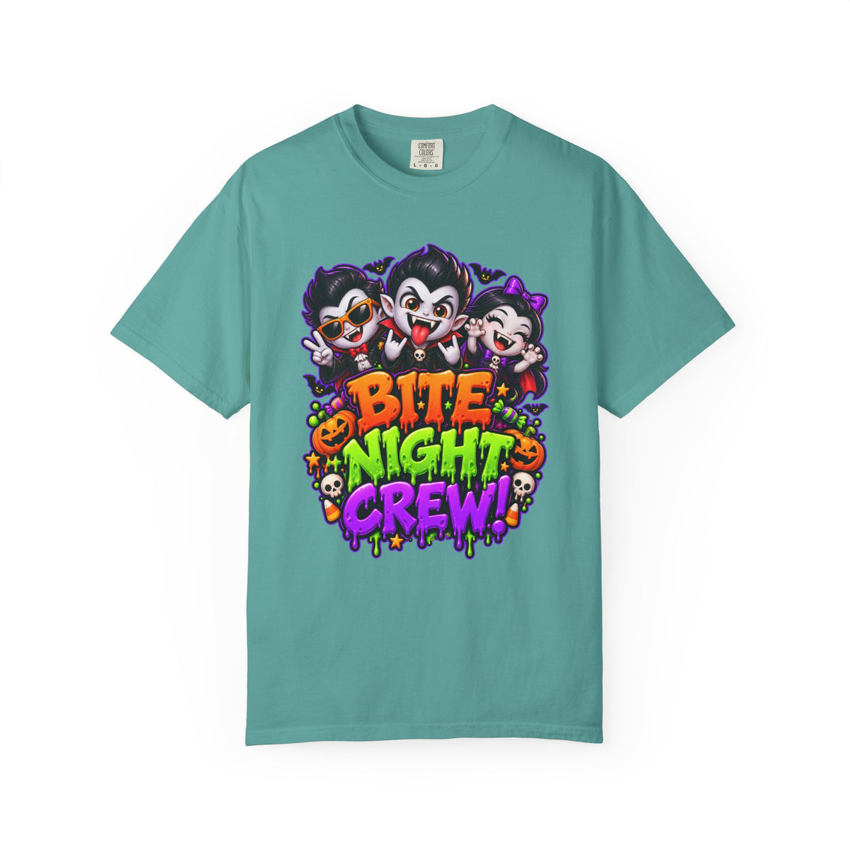 Bite Night Crew Halloween T-Shirt – Funny Vampire Graphic Tee