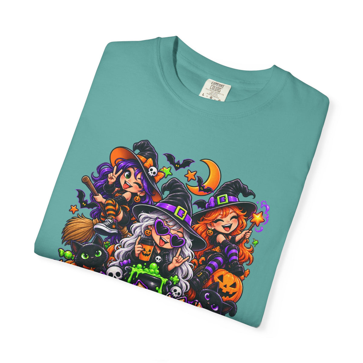 Witchy & Wild – Halloween Witch Crew Graphic T-Shirt