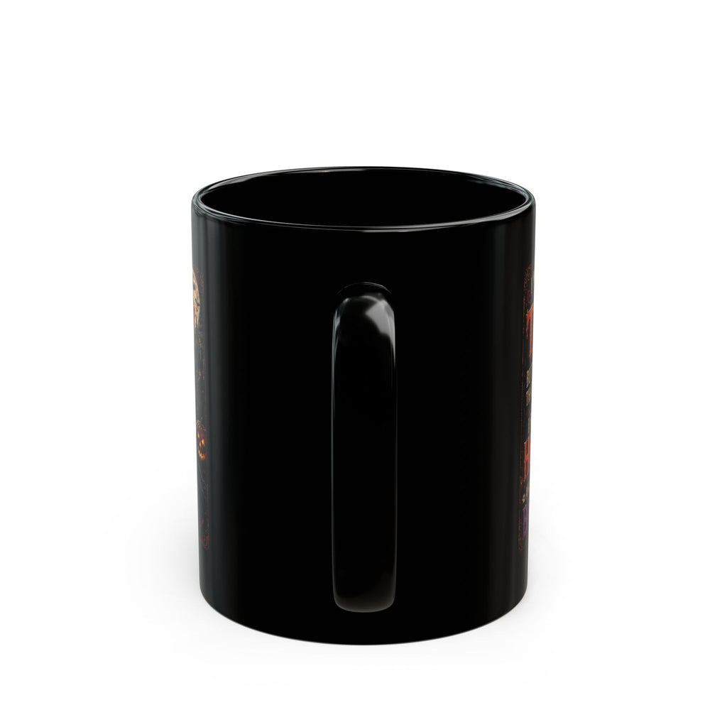 Halloween Chihuahua Mug — "I May Be Tiny... I Run This House" Black Coffee Cup (11oz/15oz)