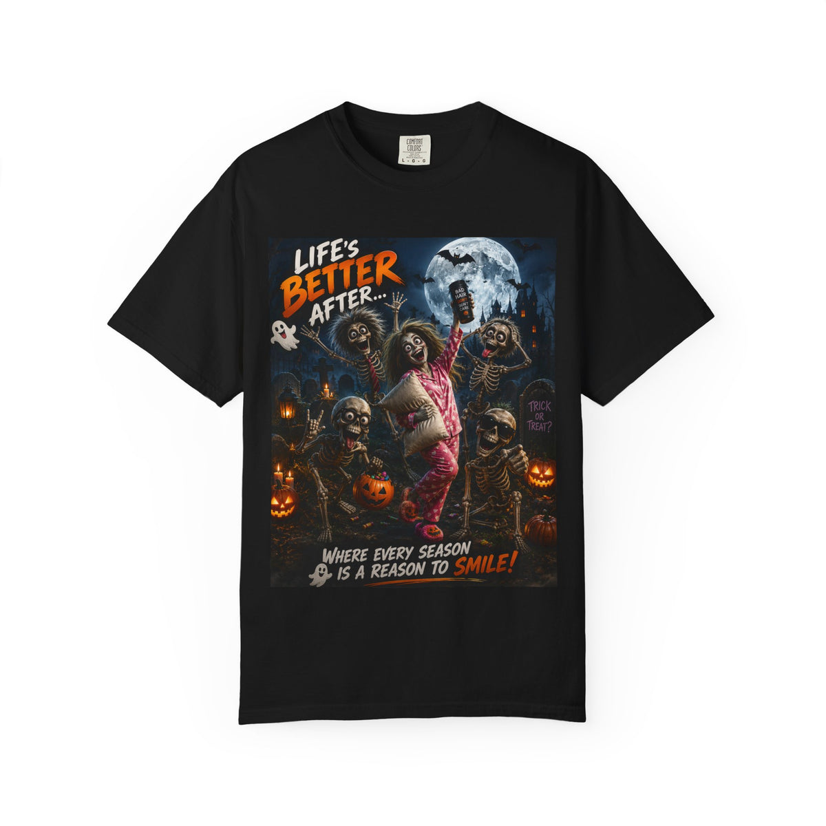 Halloween Zombies T-Shirt — "Life's Better After..." Spooky Pumpkin Graphic Tee