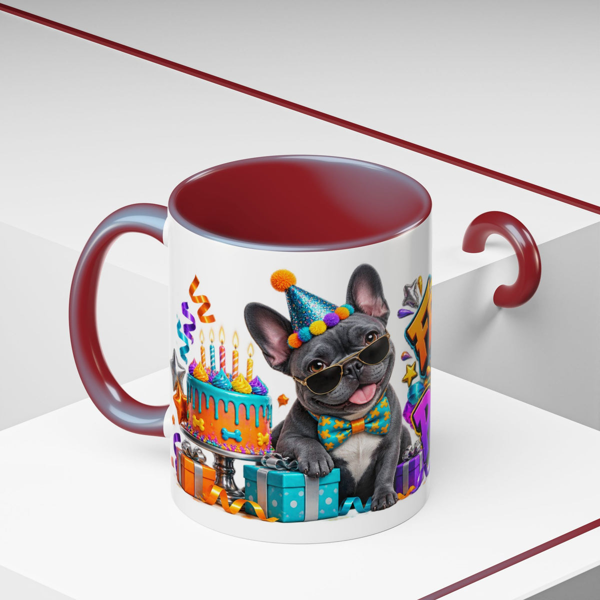 Frenchie Mode Party On French Bulldog Birthday White Mug