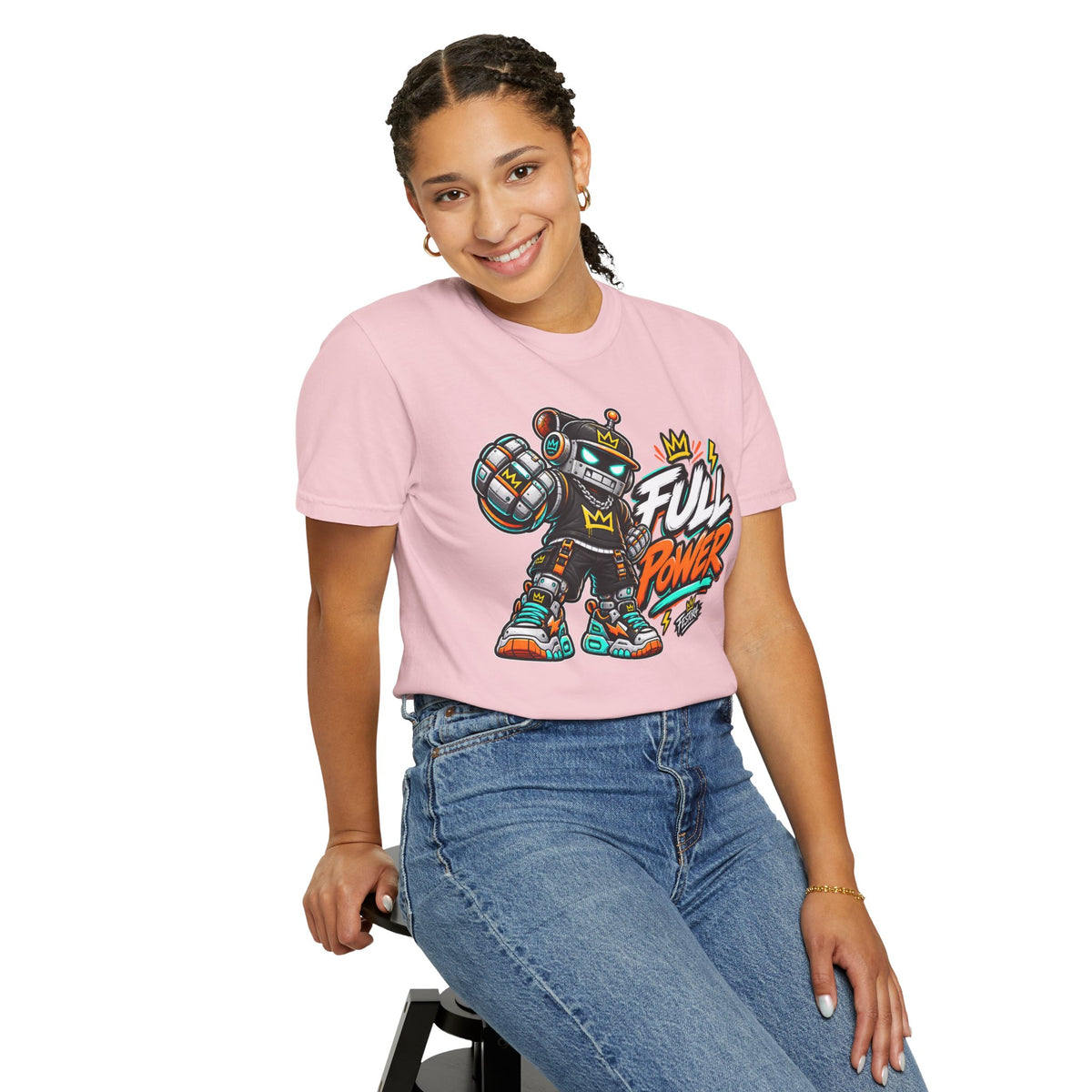 Full Power Robot Graphic T-Shirt — Retro Streetwear Tee