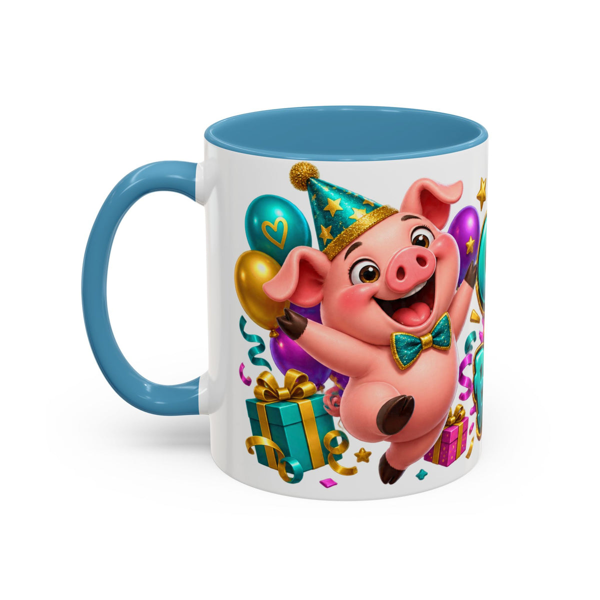 Oink! It’s Your Birthday White Mug – Cute Pig Birthday Cup, Colorful Funny Party Gift