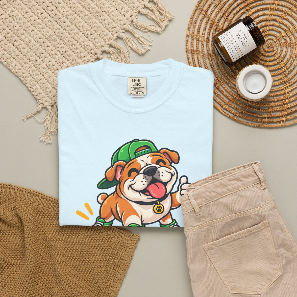 Bark If Happy – Cute Bulldog Graphic T-Shirt