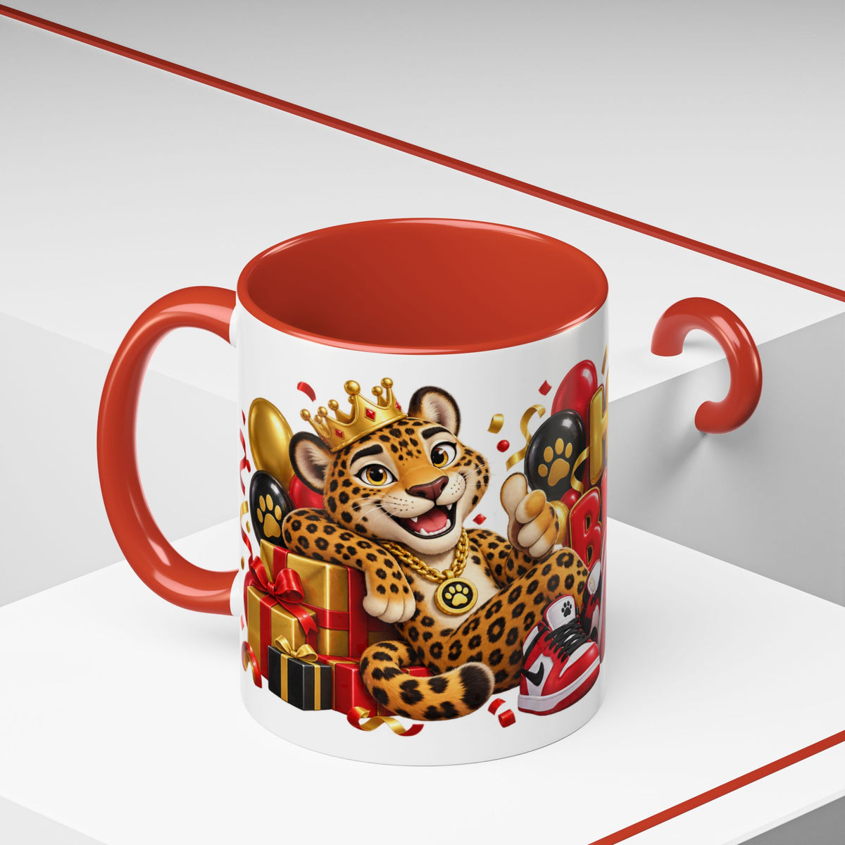 Title: Happy Birthday Jaguar Mug – Colorful 3D Birthday Gift – White Coffee Mug