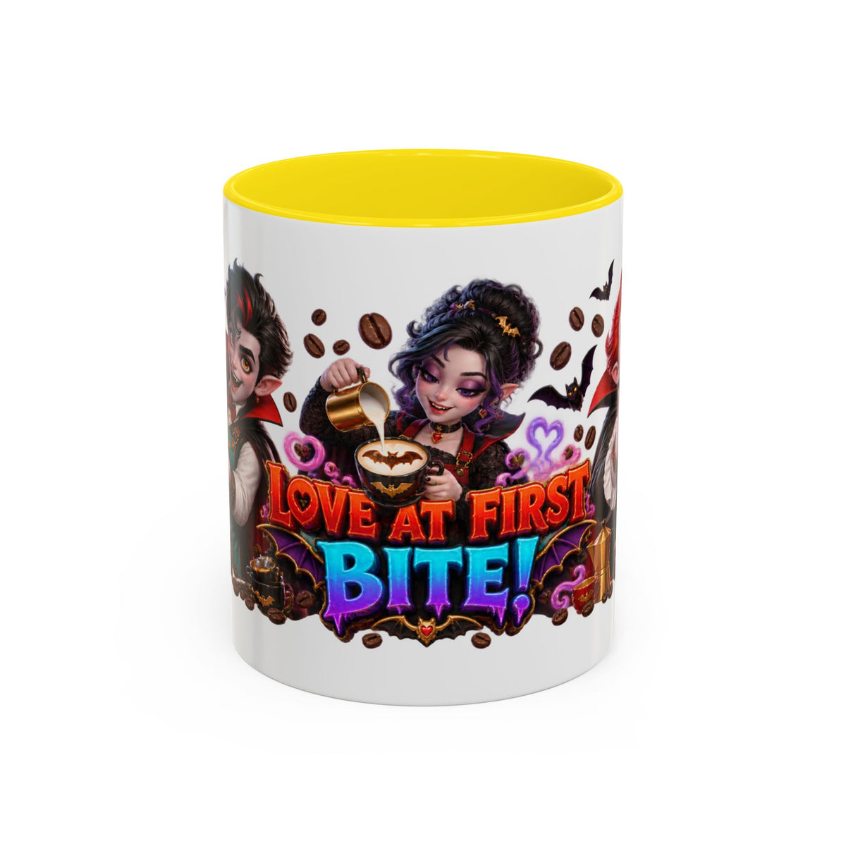 Love at First Bite Vampire Barista Halloween White Mug