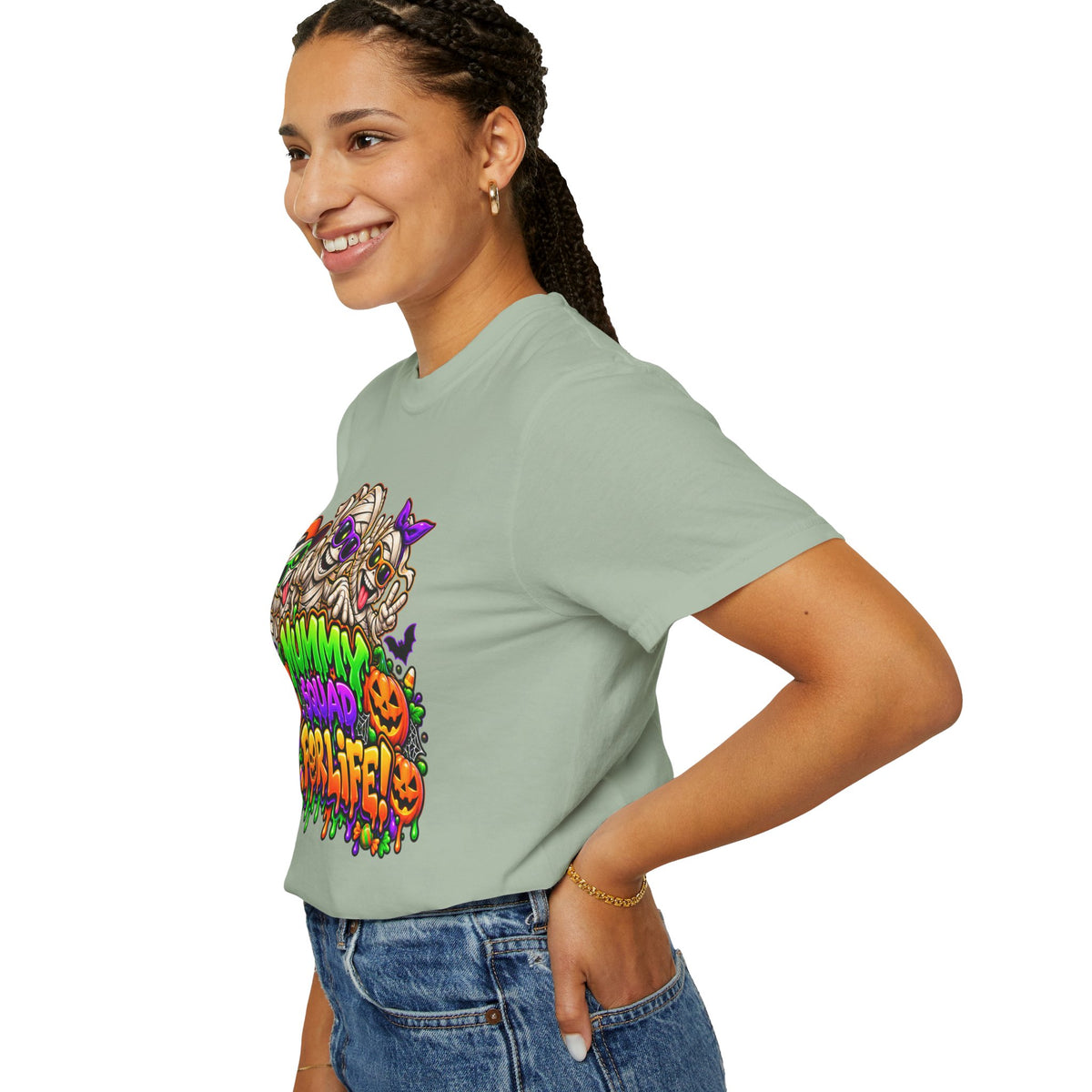 Mummy Squad For Life Halloween T-Shirt – Funny Colorful Mummy Graphic Tee