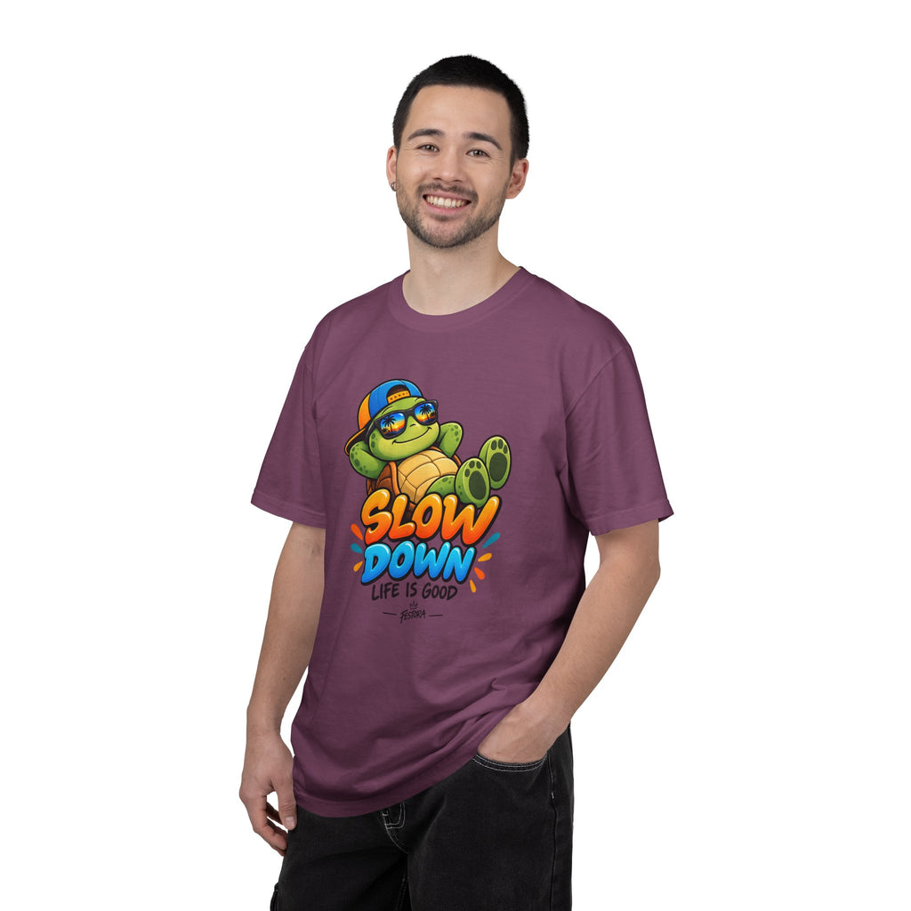 Slow Down, Life Is Good – Turtle Graphic T-Shirt | Festora Everyday