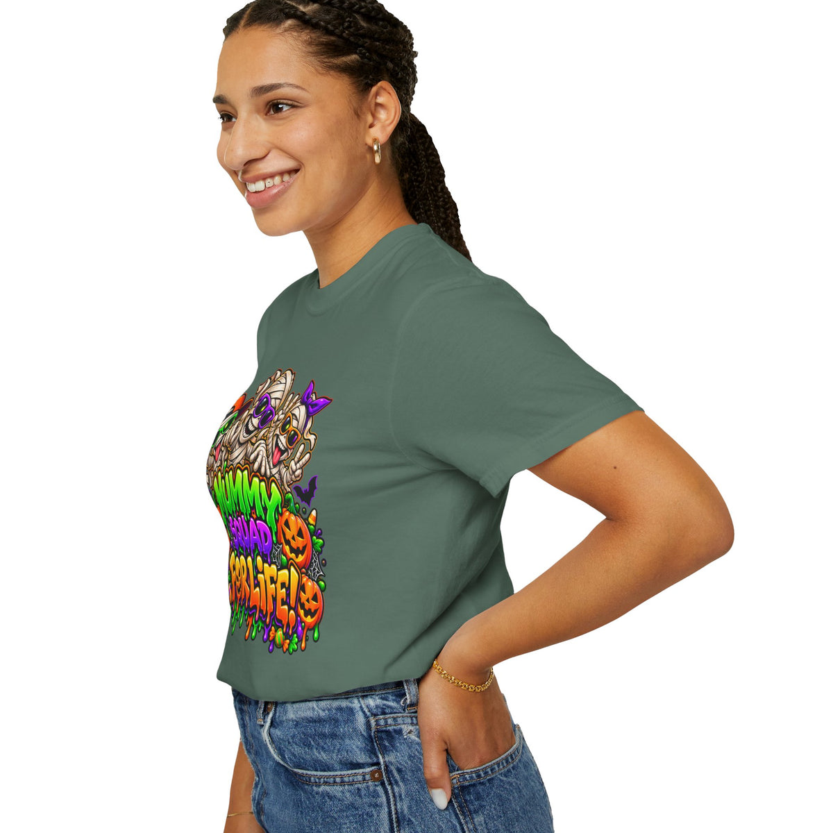 Mummy Squad For Life Halloween T-Shirt – Funny Colorful Mummy Graphic Tee