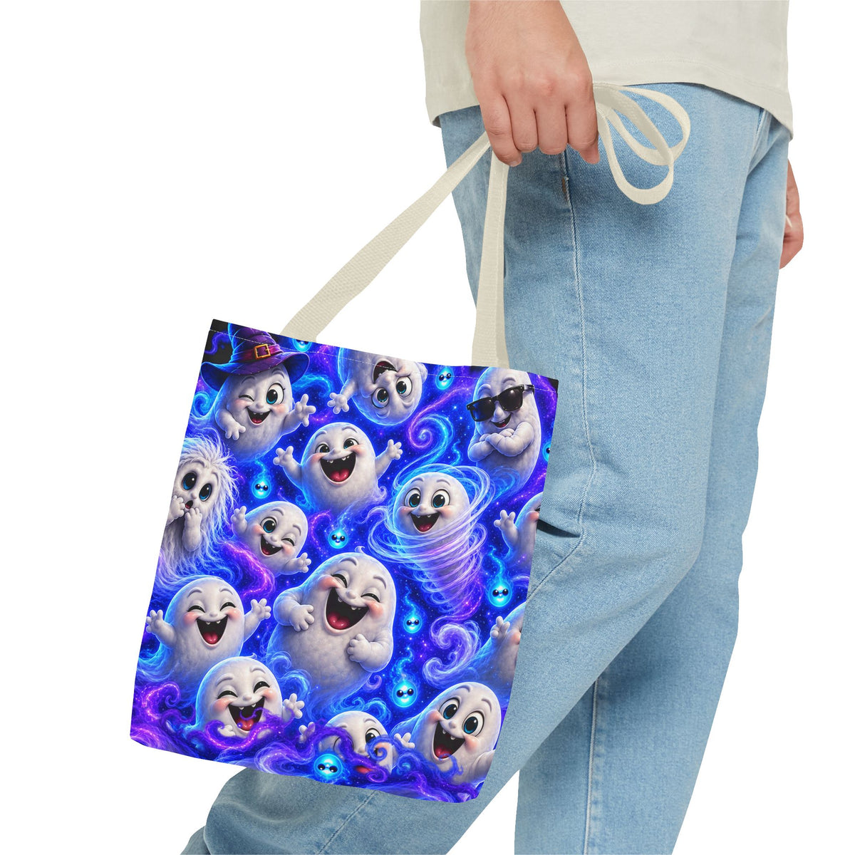 Ghost Friends Tote Bag — Cute Halloween Spirits All-Over Print