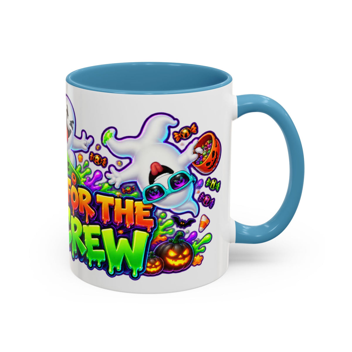 No Rest for the Boo Crew Crazy Ghosts Halloween White Mug