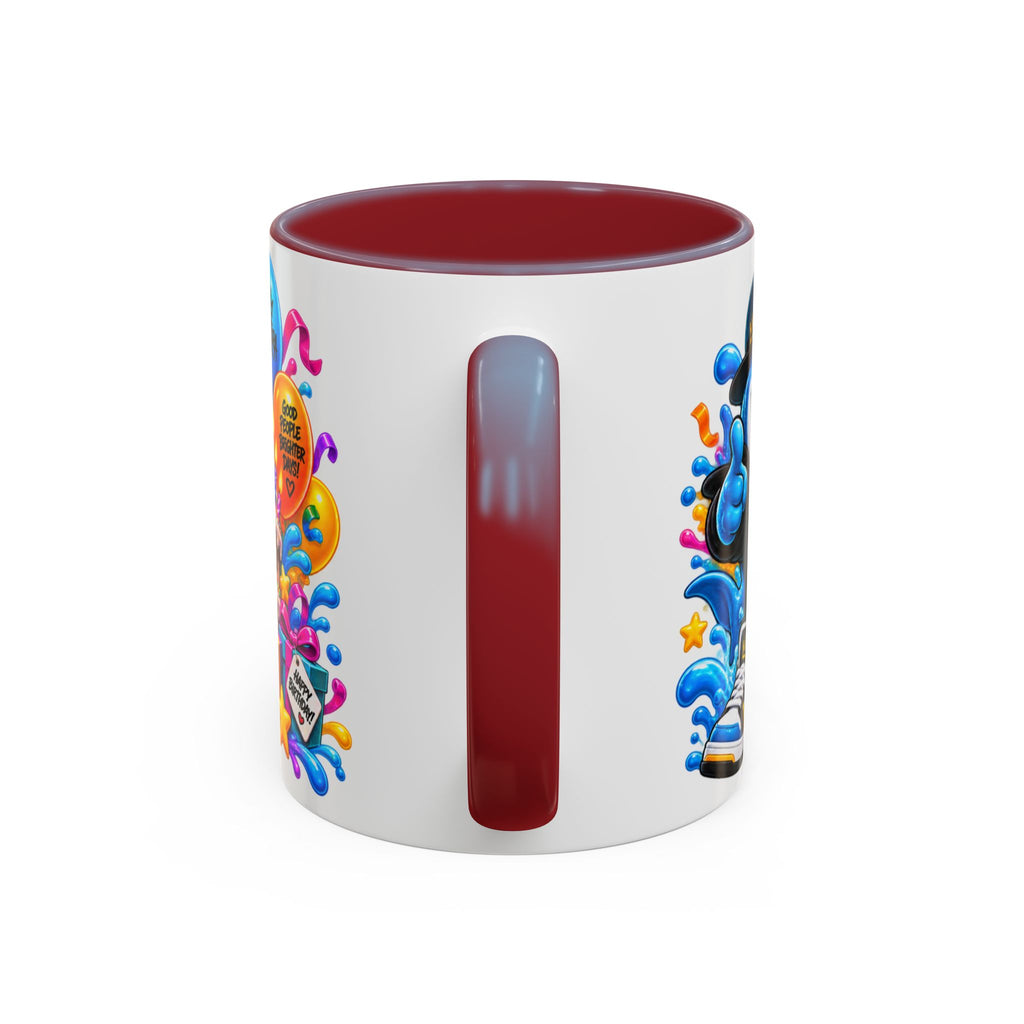 BIRTHDAY? LET’S MAKE WAVES! White Ceramic Mug – Funny Shark Birthday Coffee Cup – Original FestoraShop Design