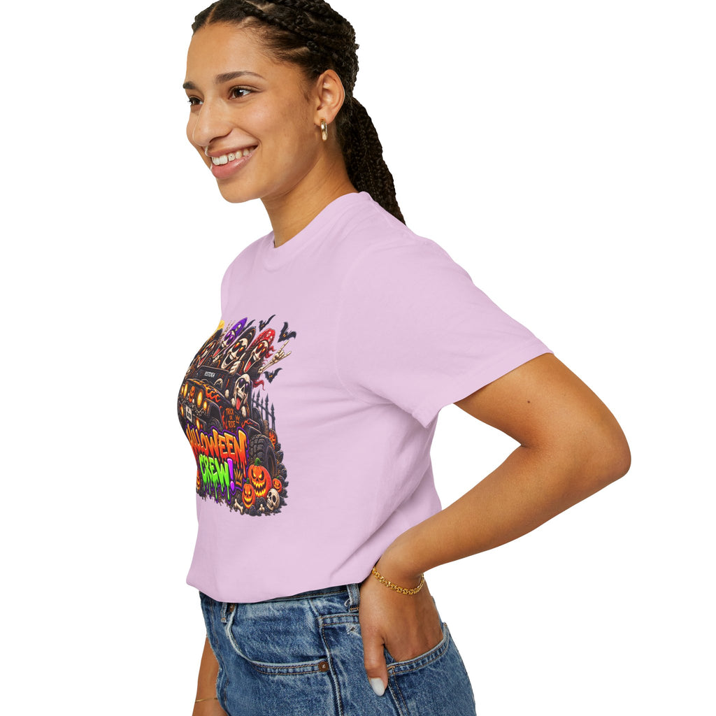 Halloween Crew T-Shirt – Skeleton Jeep Spooky Graphic Tee