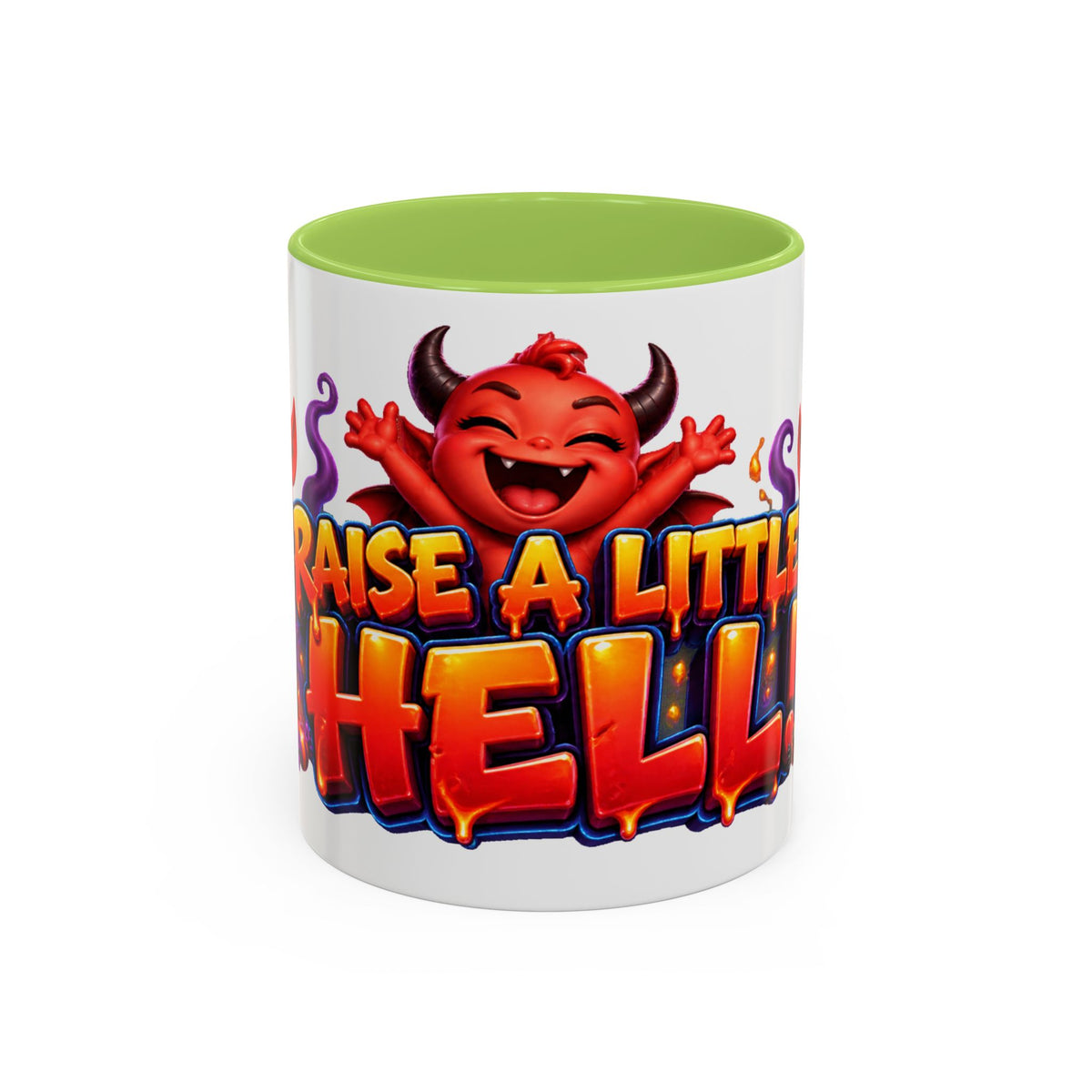 Raise a Little Hell Cute Devils Halloween White Mug