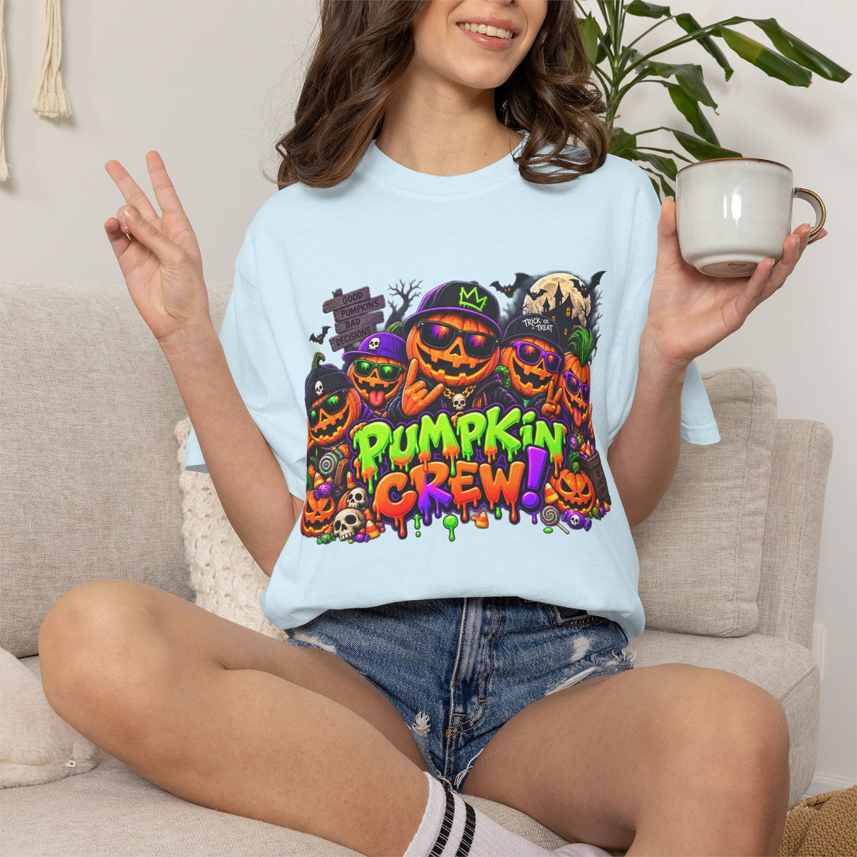 Pumpkin Crew Halloween T-Shirt – Funny Jack O’ Lantern Graphic Tee