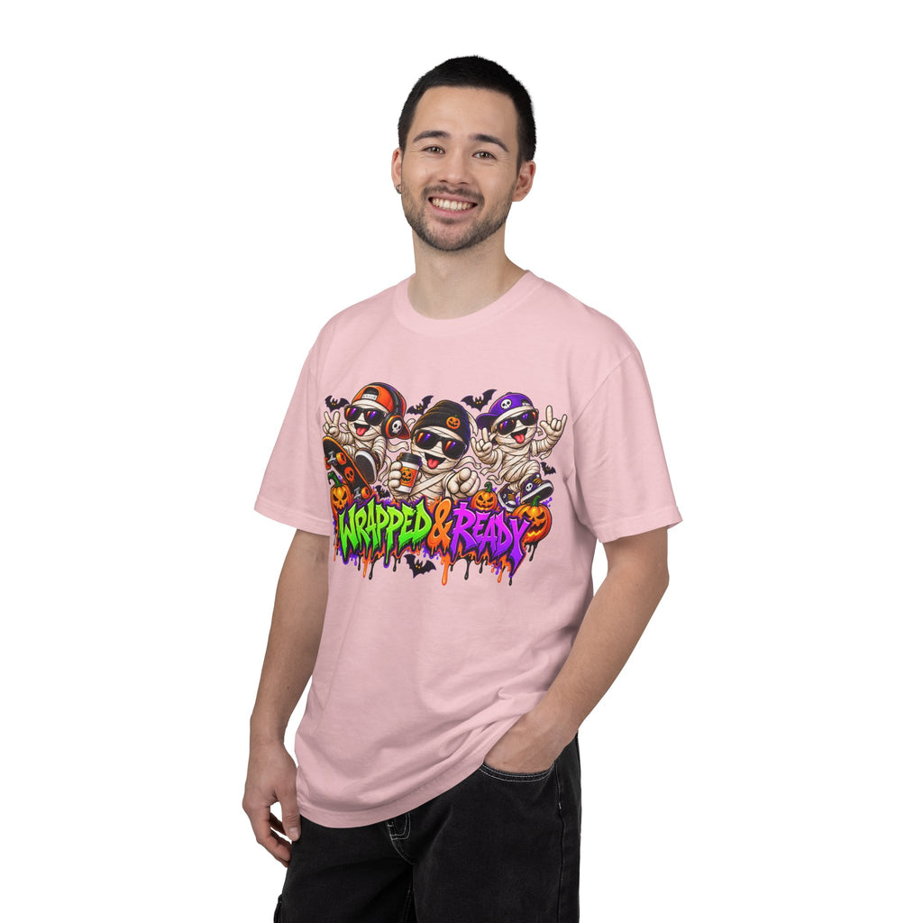 Wrapped & Ready – Halloween Mummy Crew Graphic T-Shirt