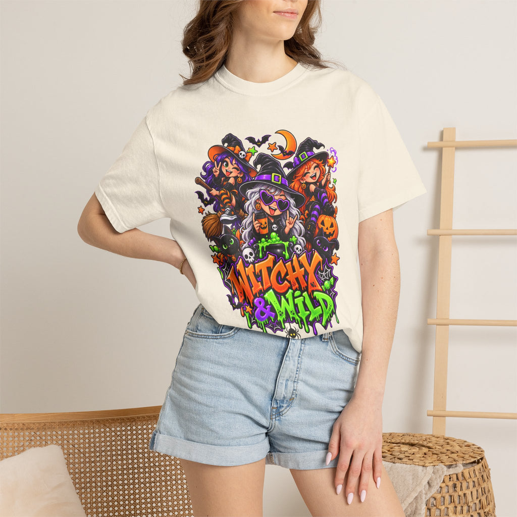Witchy & Wild – Halloween Witch Crew Graphic T-Shirt