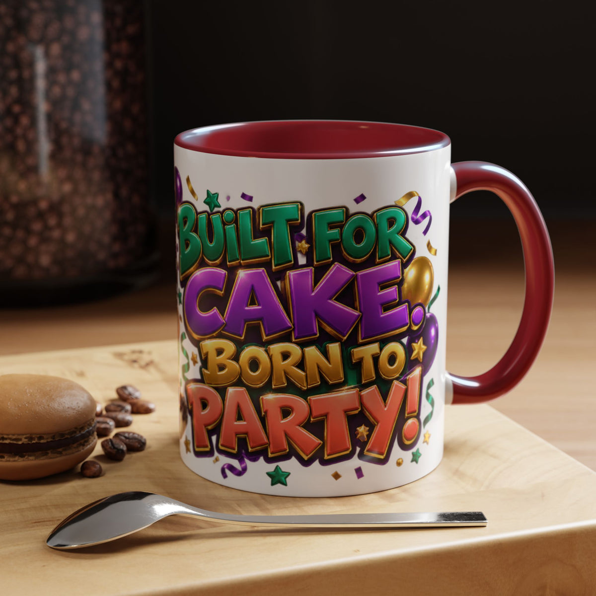 Built for Cake Born to Party French Bulldog White Mug