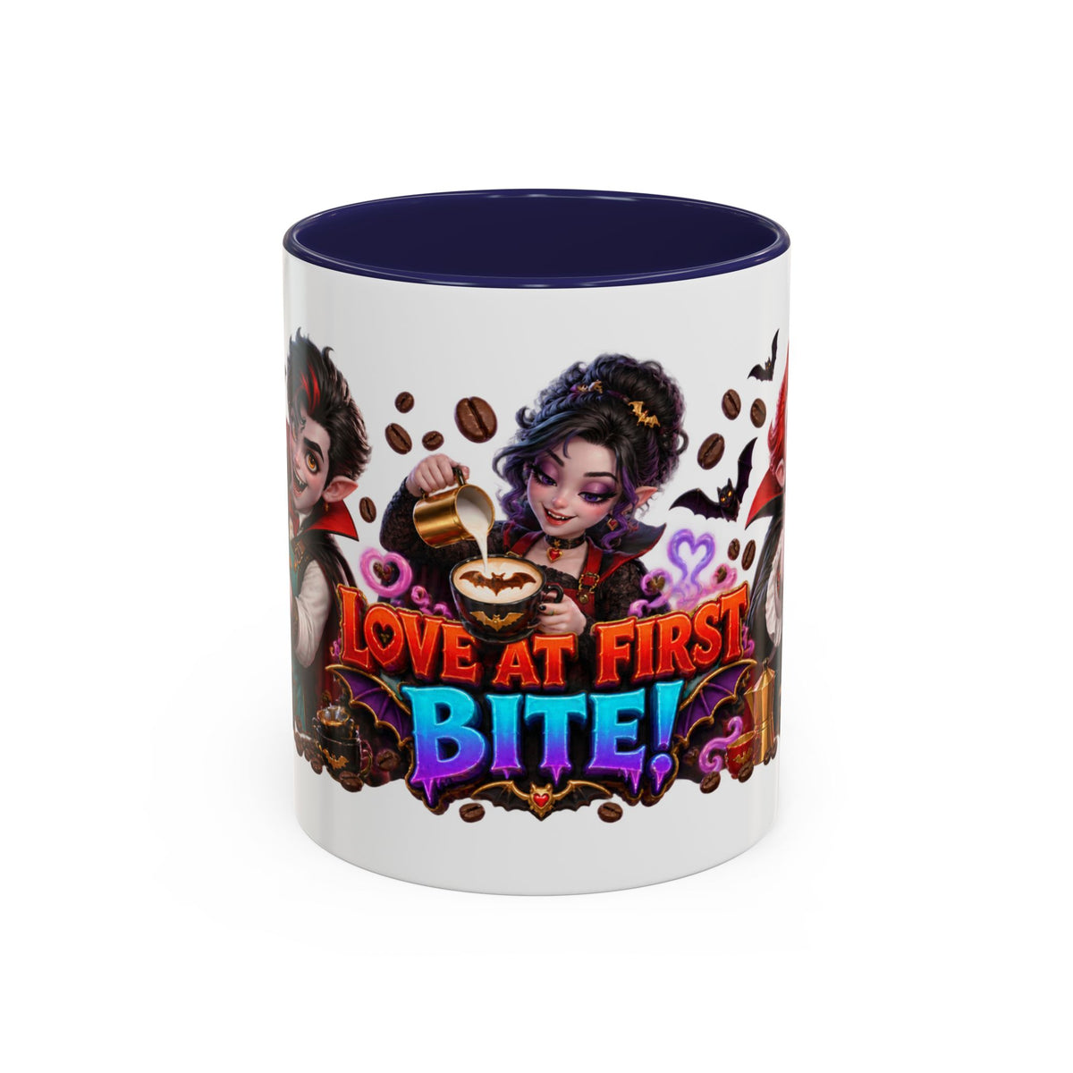 Love at First Bite Vampire Barista Halloween White Mug