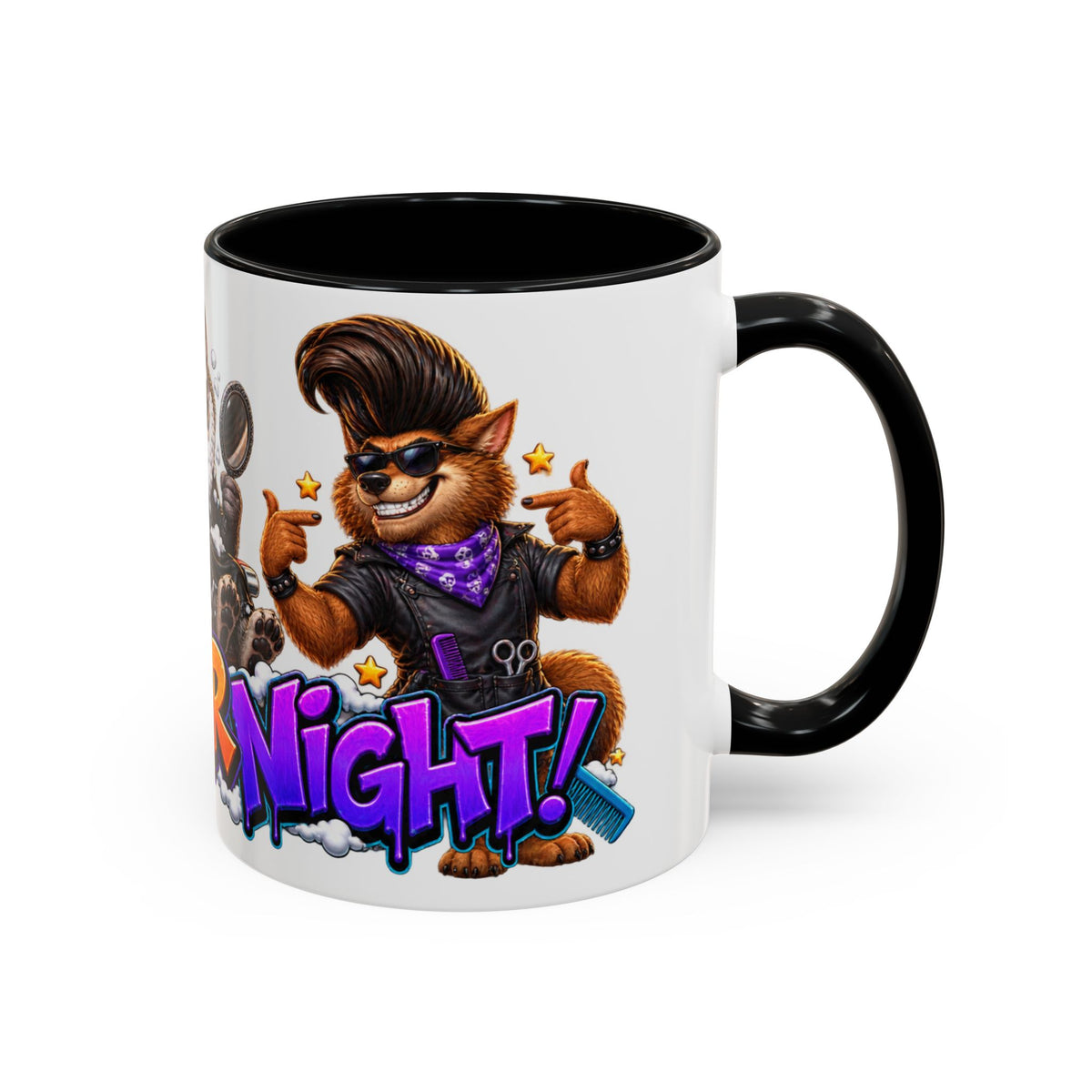 Bad Hair Night Funny Werewolf Barber Halloween White Mug