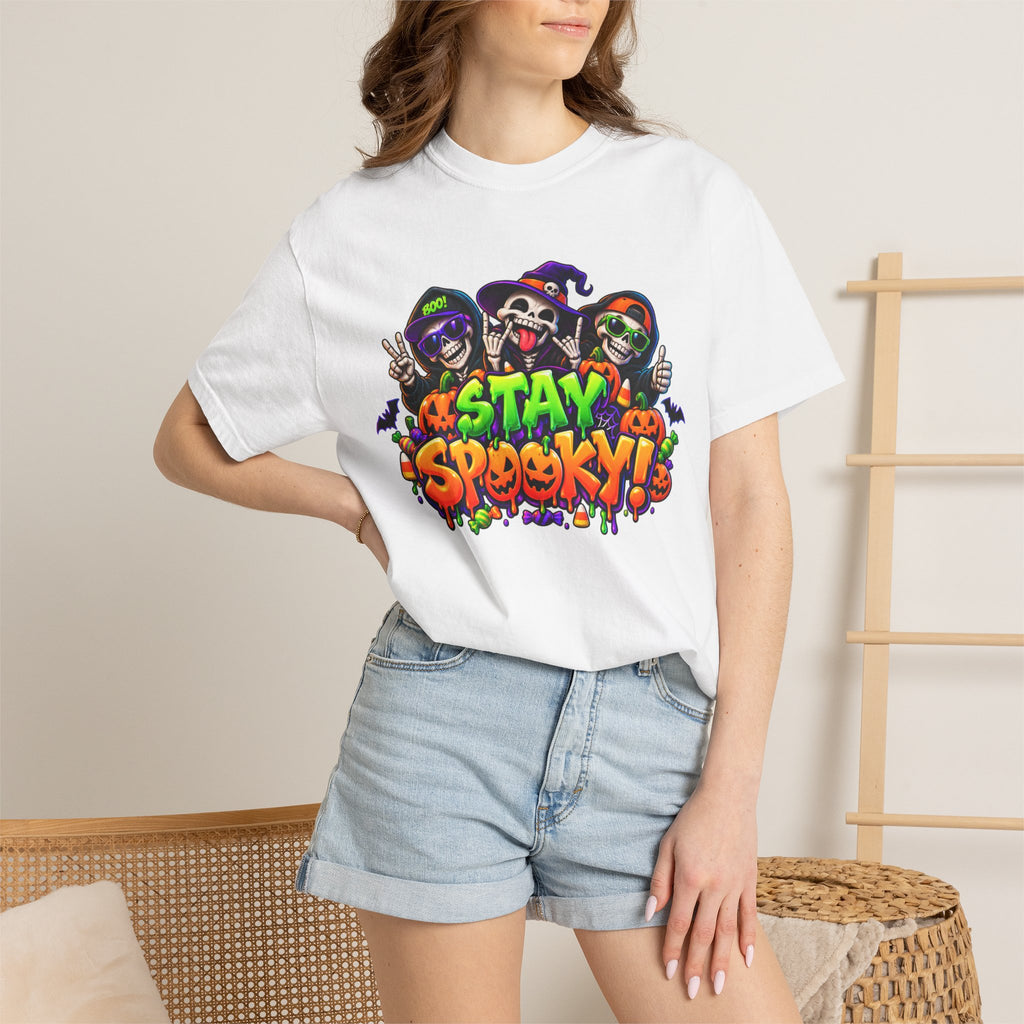 Stay Spooky Halloween T-Shirt – Funny Skeleton Crew Colorful Graphic Tee