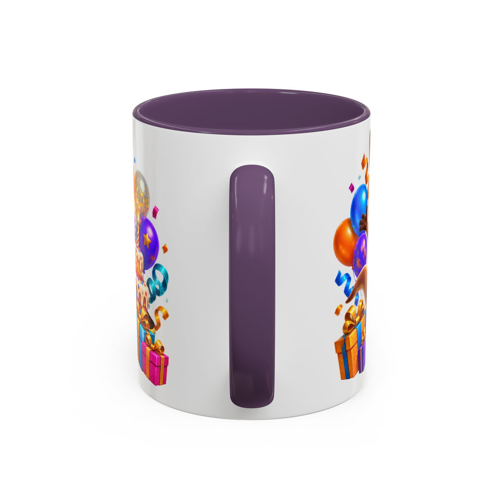 Hop Into Your Birthday White Mug – Cute Kangaroo Birthday Cup, Colorful Fun Party Gift