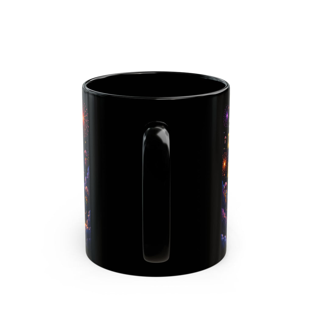Birthday Hot Air Balloon Sloth Black Coffee Mug (11oz, 15oz)