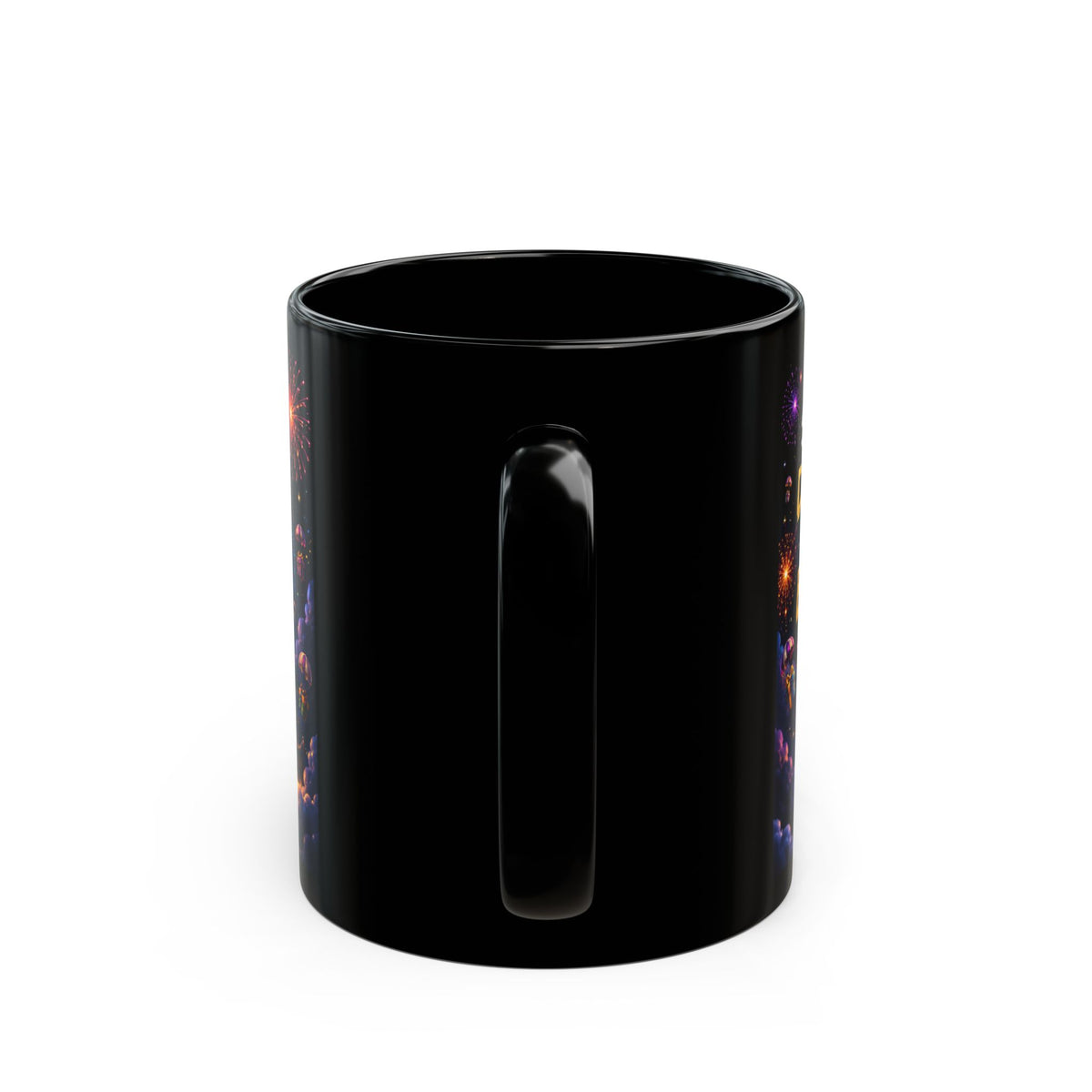 Birthday Hot Air Balloon Sloth Black Coffee Mug (11oz, 15oz)