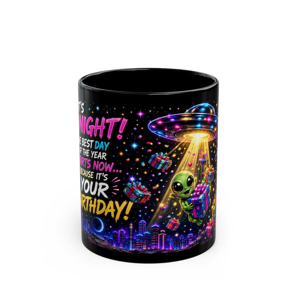 Alien Birthday Mug — Colorful UFO Party Coffee Cup (11oz & 15oz)