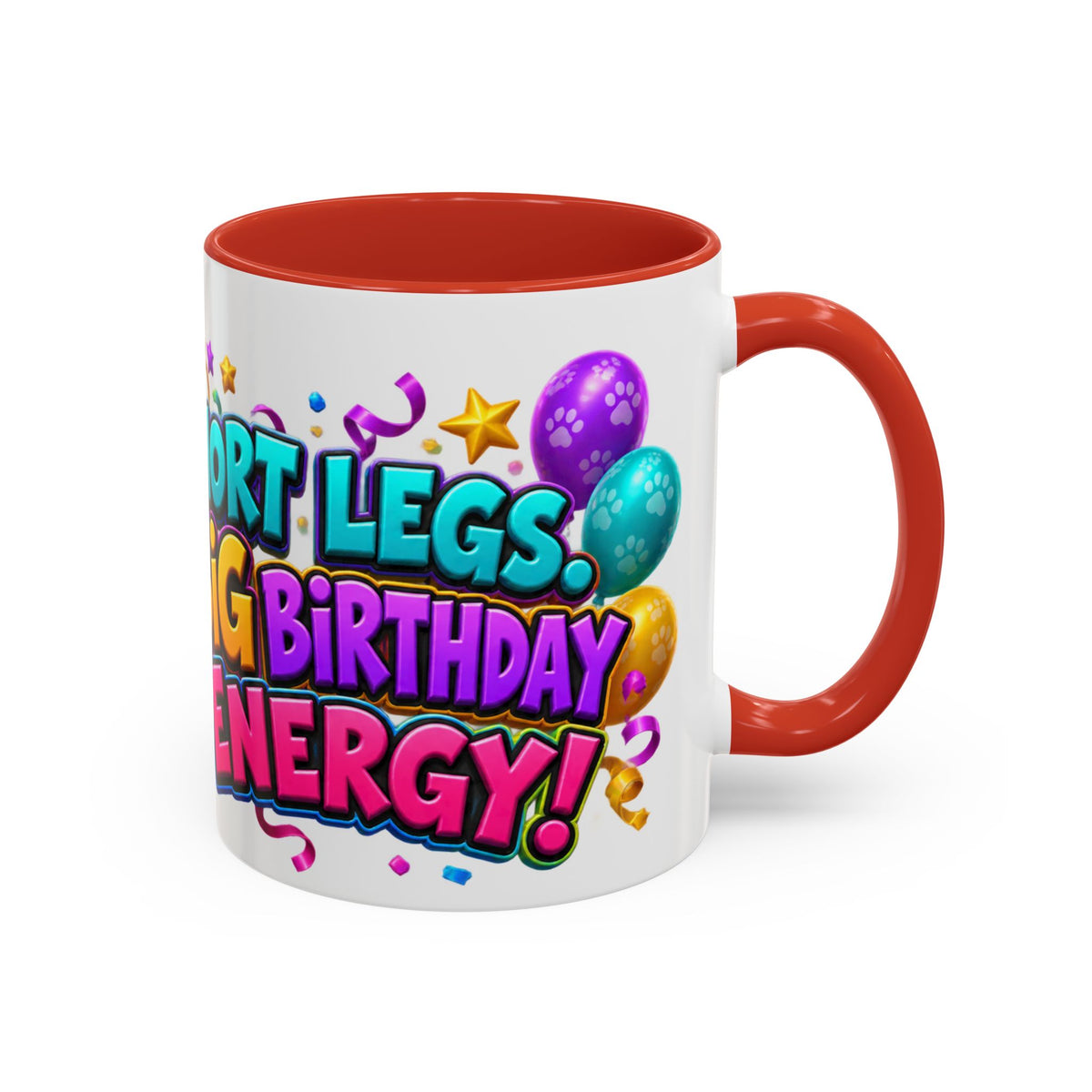 Short Legs Big Birthday Energy Basset Hound White Mug