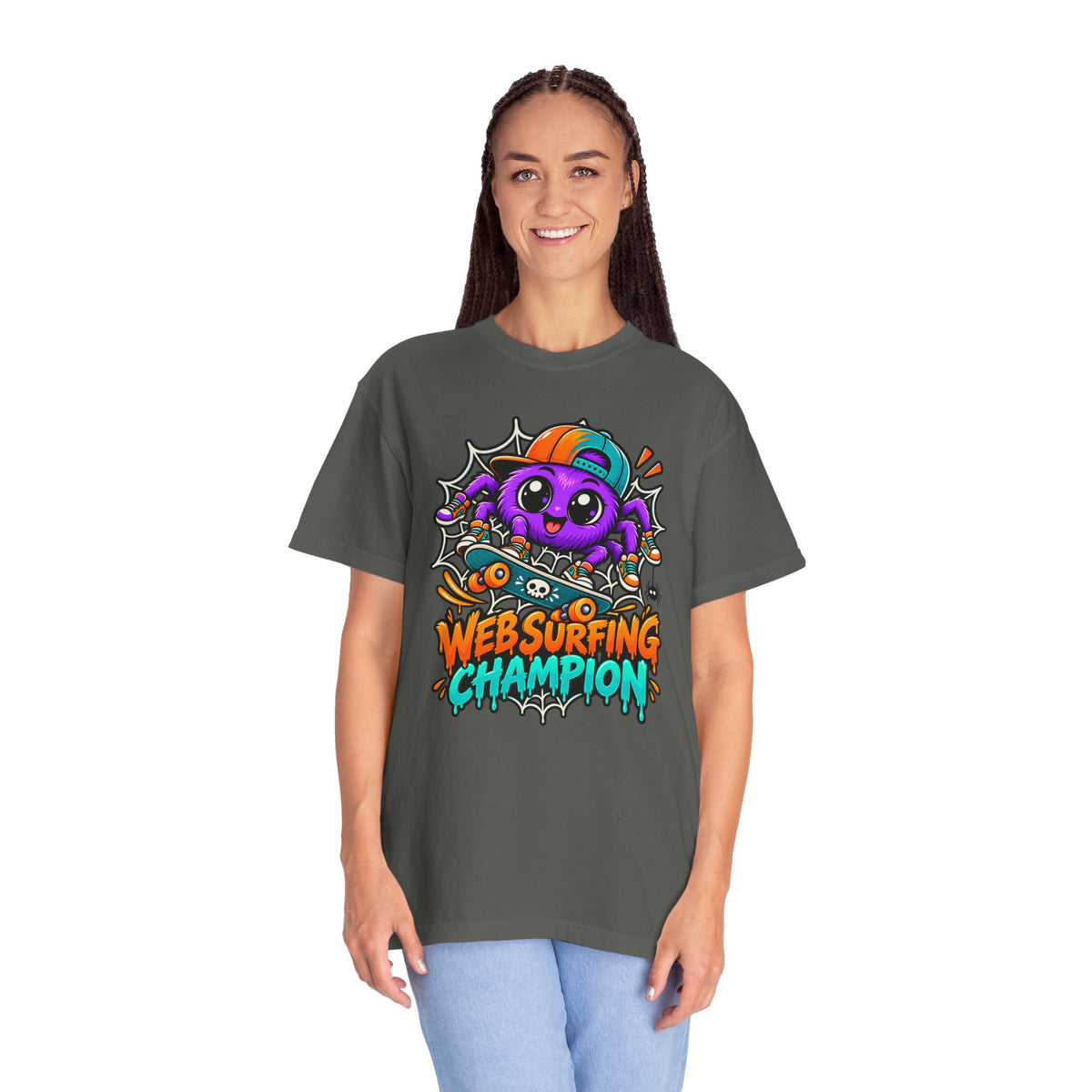 Web Surfing Champion – Cute Halloween Spider T-Shirt