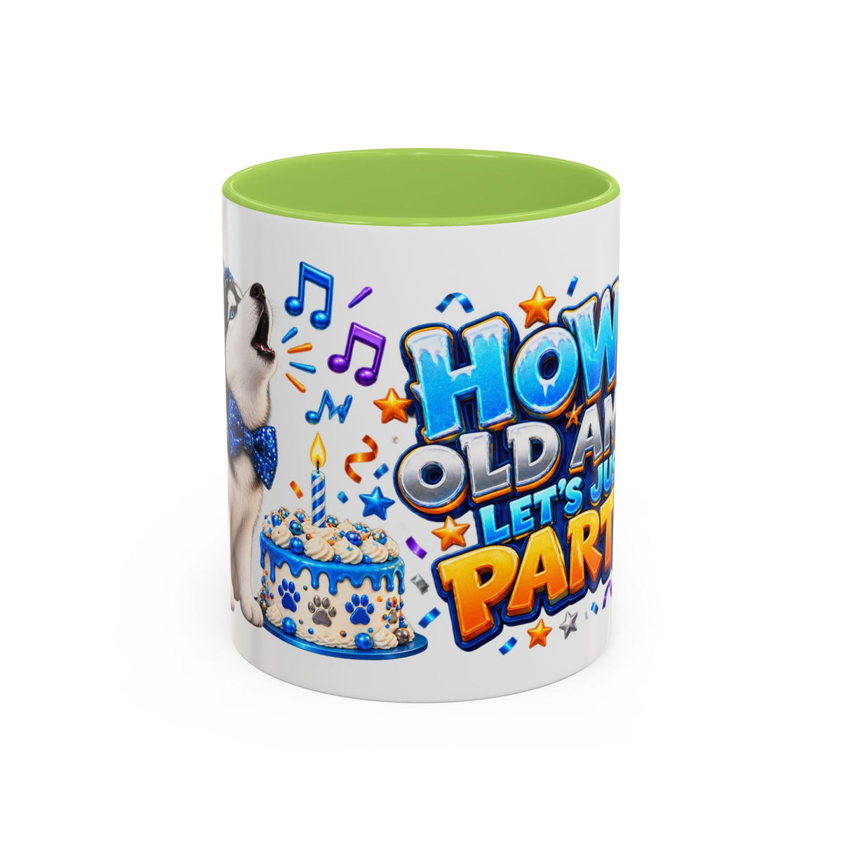 Howl Old Am I Siberian Husky Birthday White Mug