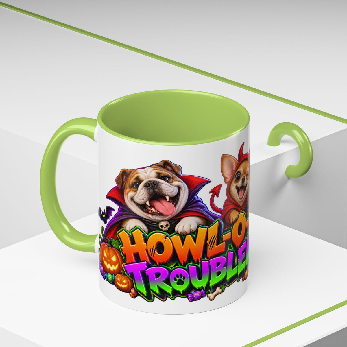 Howl-O-Ween Troublemakers Costume Dogs Halloween White Mug