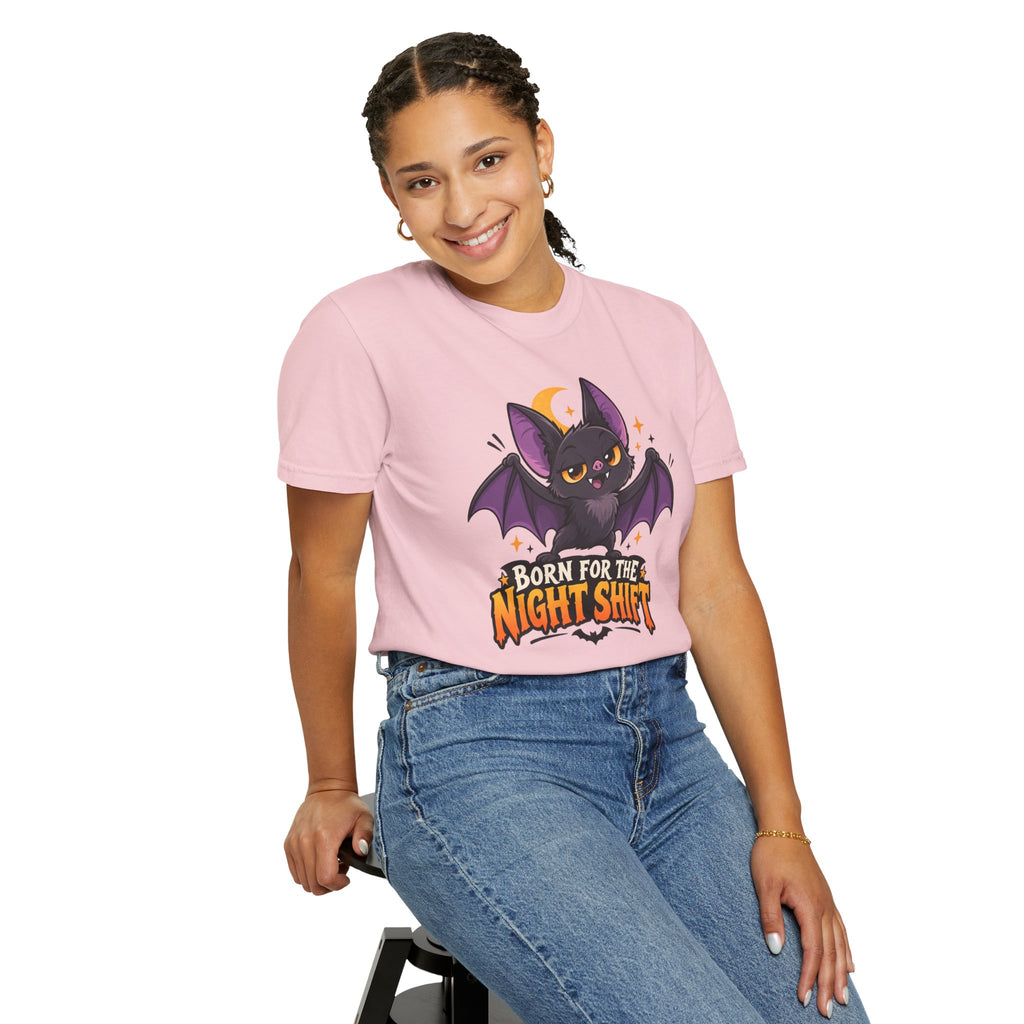 Born for the Night Shift – Cute Halloween Bat T-Shirt