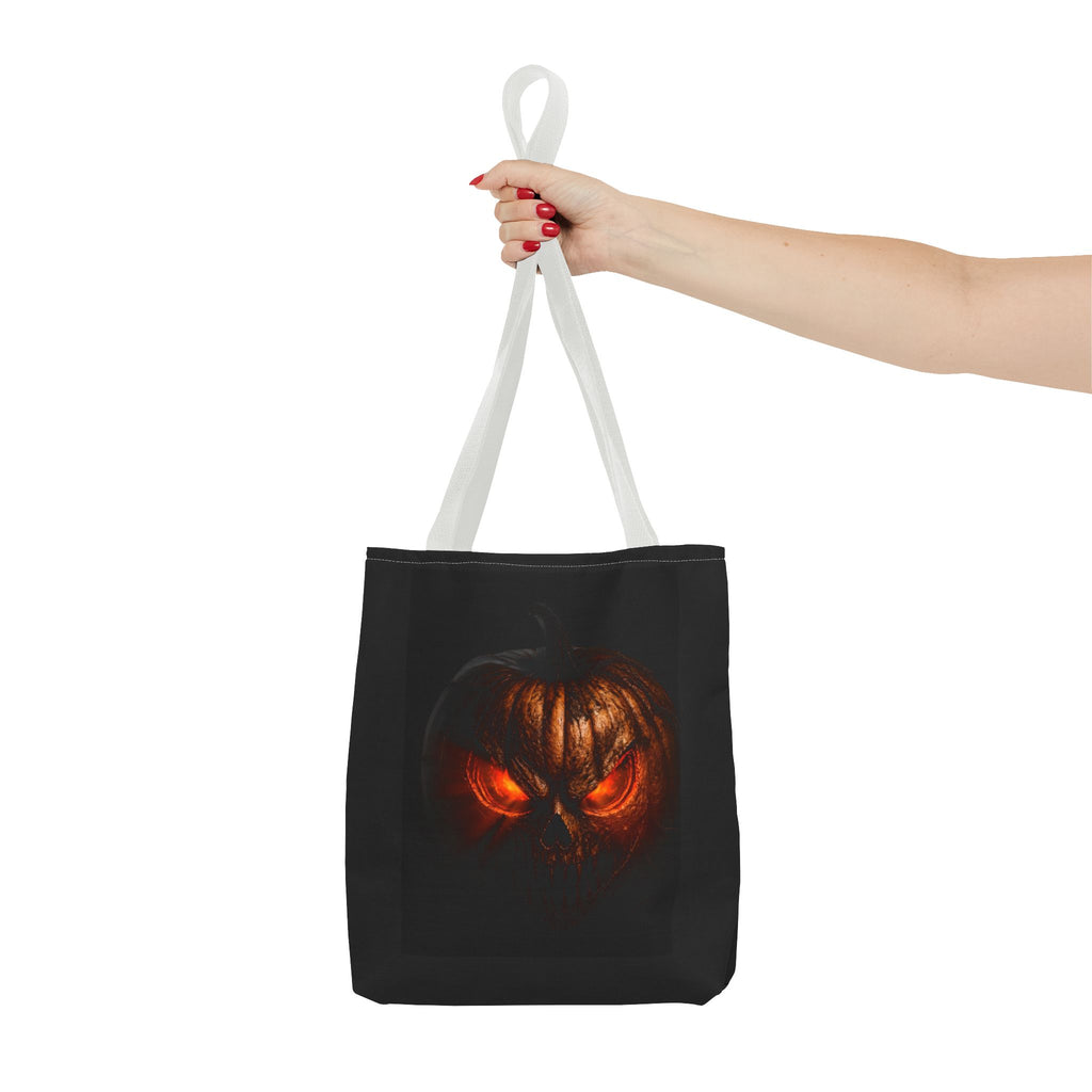 Spider Web Tote Bag — Creepy Red-Eyed Spider Halloween Grocery Tote