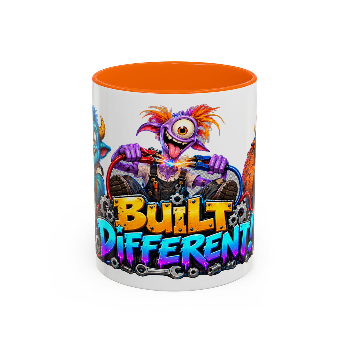 Built Different Monster Workshop Halloween White Mug