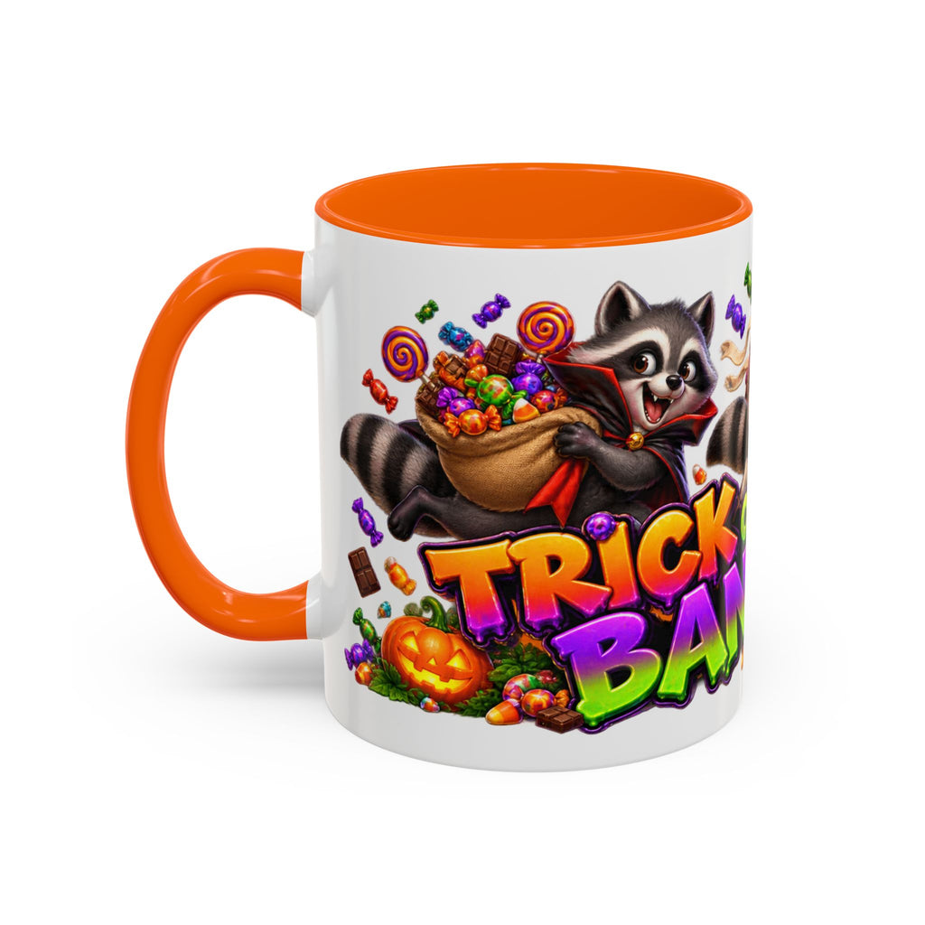 Trick or Treat Bandits Raccoons Halloween White Mug