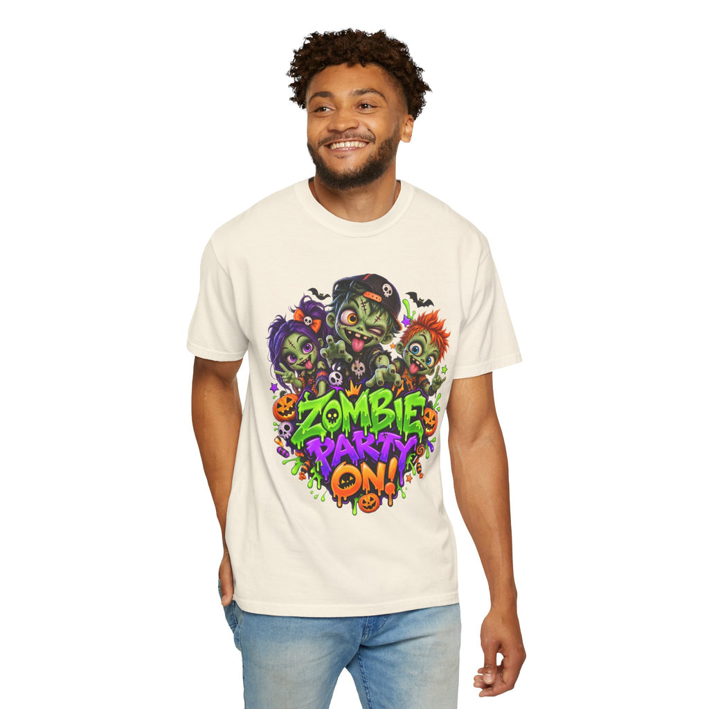 Zombie Party On! – Halloween Zombie Crew Graphic T-Shirt