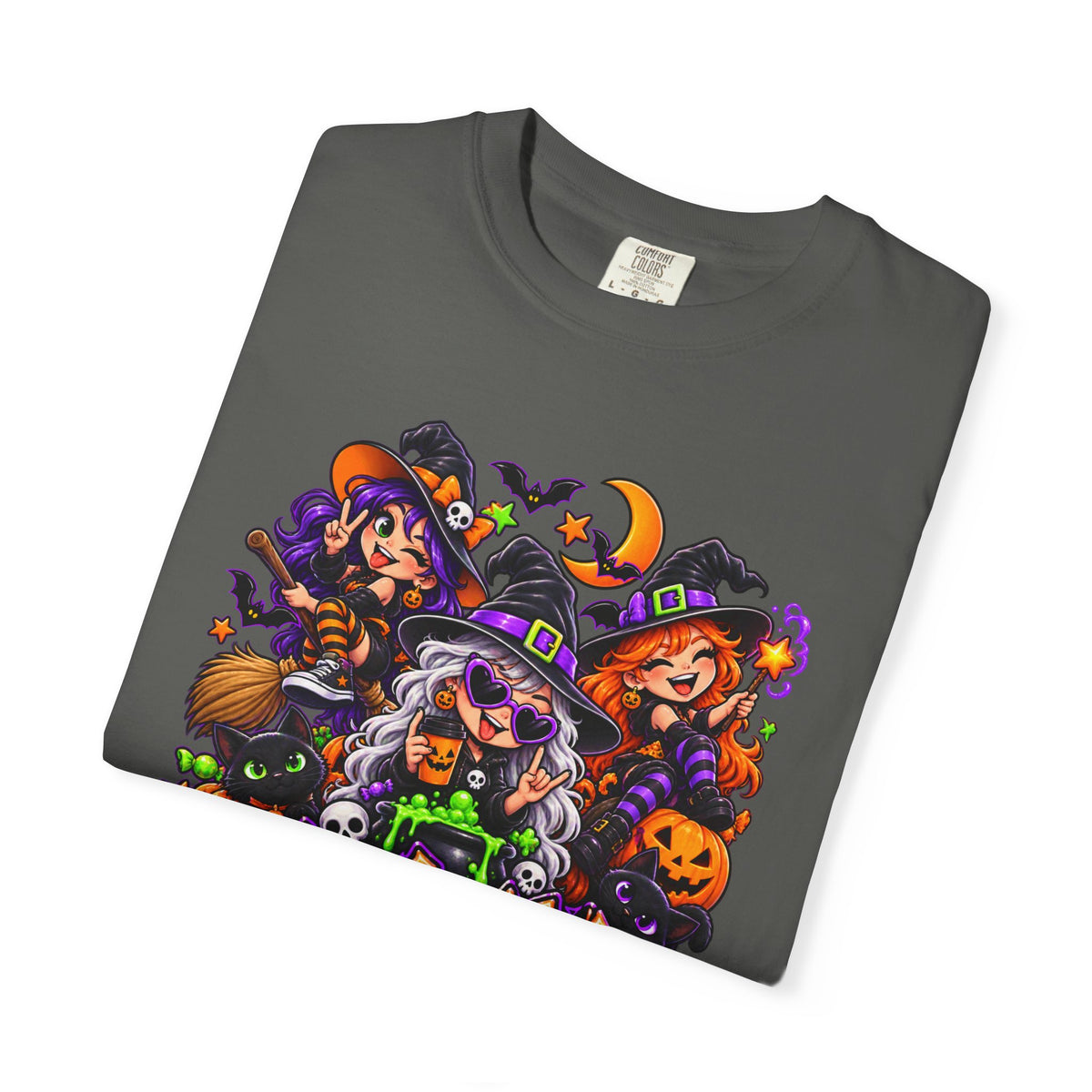 Witchy & Wild – Halloween Witch Crew Graphic T-Shirt