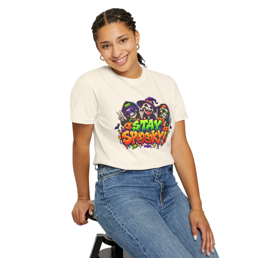 Stay Spooky Halloween T-Shirt – Funny Skeleton Crew Colorful Graphic Tee