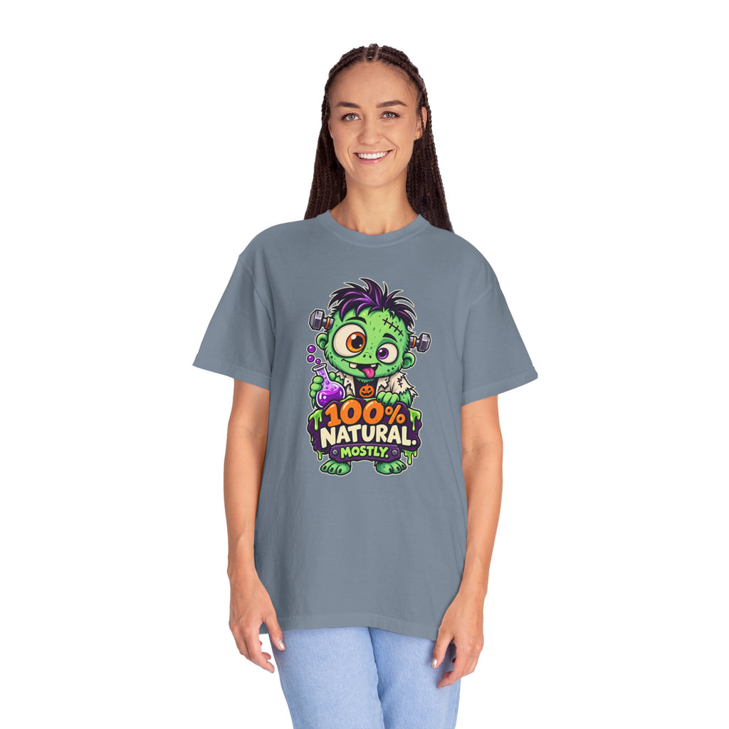 100% Natural. Mostly. – Cute Halloween Lab Monster T-Shirt