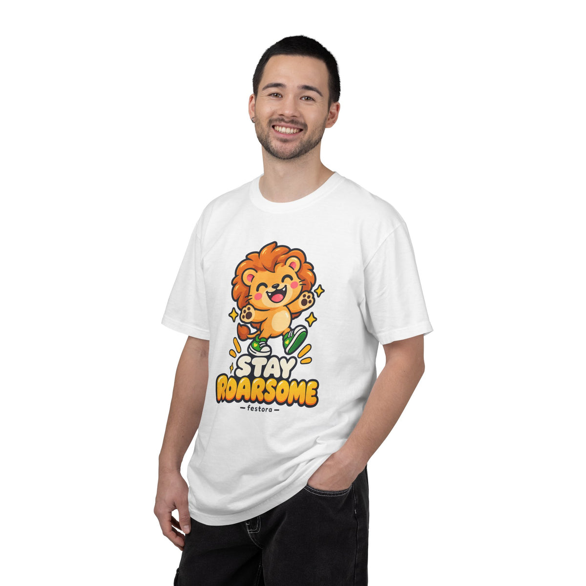 Stay Roarsome – Cute Happy Lion Graphic T-Shirt