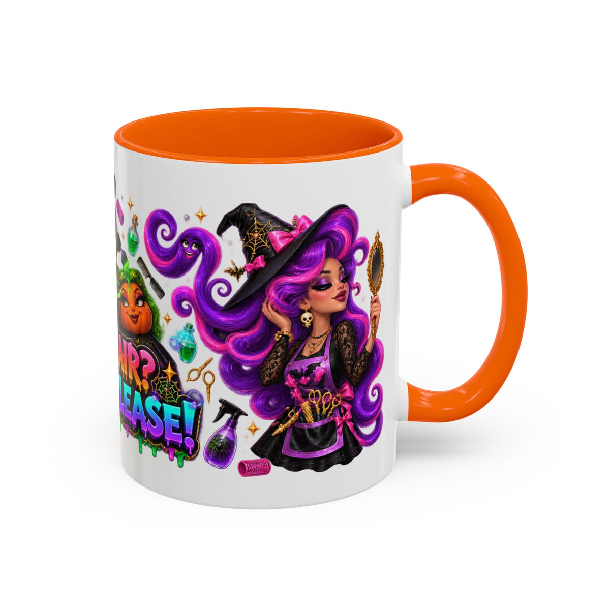 Bad Hair Witch Please Halloween Hairstylist White Mug