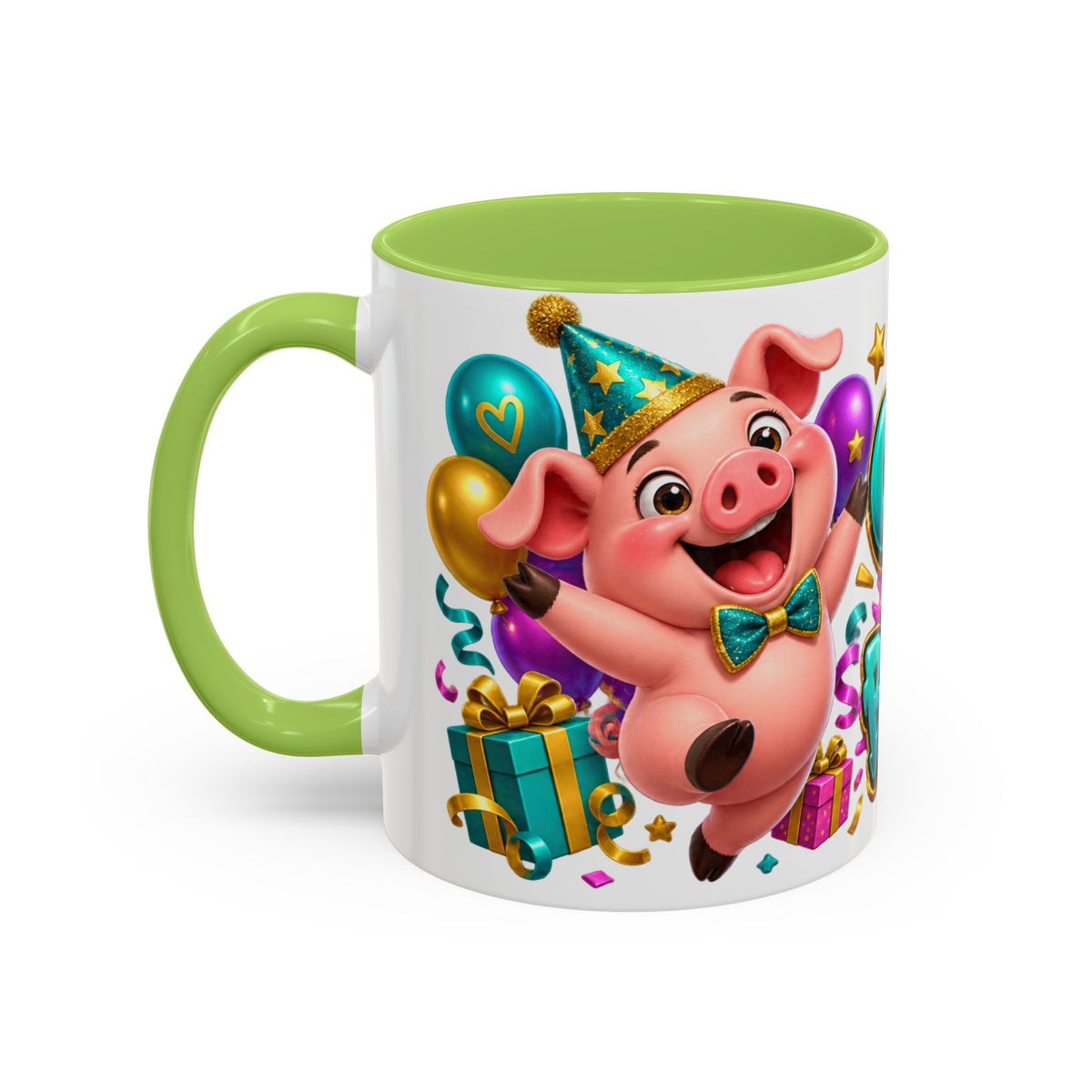 Oink! It’s Your Birthday White Mug – Cute Pig Birthday Cup, Colorful Funny Party Gift