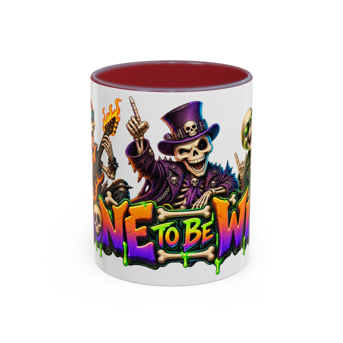 Bone to Be Wild Skeleton Crew Halloween White Mug