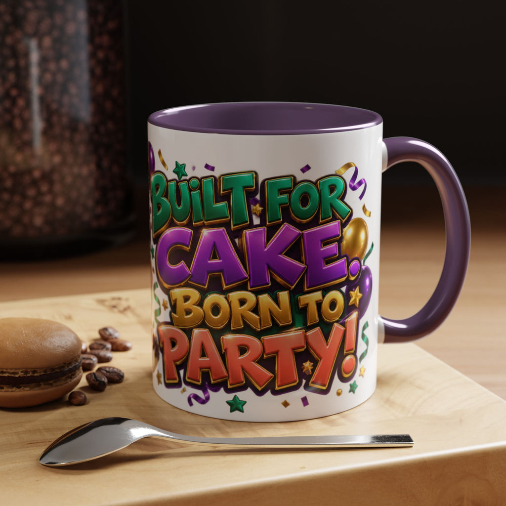 Built for Cake Born to Party French Bulldog White Mug