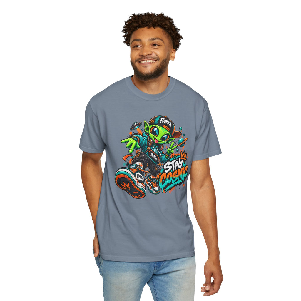 Alien Streetwear T-Shirt — “Stay Cosmic” Graphic Tee